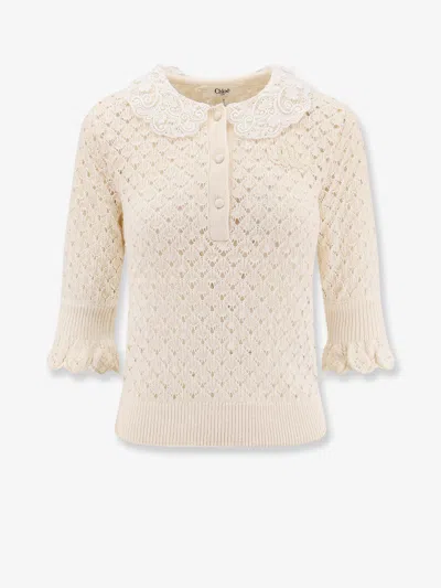 CHLOÉ COTTON, ALPACA AND SILK TOP