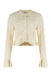 Chloé Cotton Blend Cardigan In Neutral