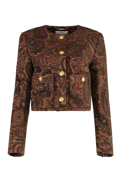 Chloé Cotton Blend Jacquard Blazer