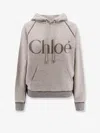 Chloé Hooded Cotton Blend Sweatshirt With Kangaroo Pocket