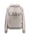 Chloé Hooded Cotton Blend Sweatshirt With Kangaroo Pocket
