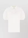 Chloé Cotton Blouse With Collar And Puff Sleeves