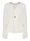 Chloé Cream White Loose Blouse With Drawstring In White