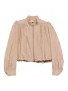 Chloé Ruffled Boule Jacket In Cotton Canvas In Neutral