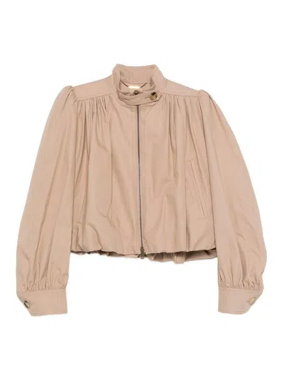 Chloé Cotton Blouson Jacket In Neutral