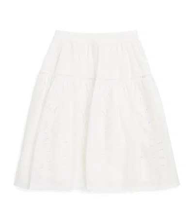 Chloé Kids' Cotton Broderie Anglaise Skirt In Blue