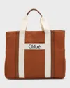 Chloé Cotton Canvas Logo Changing Bag In Metallic