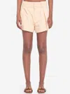 Chloé Cotton Canvas Mini Shorts In Pink