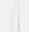 Chloé Cotton Straight-leg Trousers In Iconic Milk