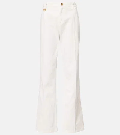 CHLOÉ CHLOE COTTON CANVAS STRAIGHT PANTS