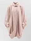 Chloé Cotton Cape Jacket Button Collar In Neutral