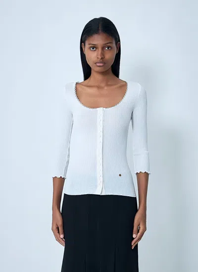 Chloé Cotton Cardigan In White