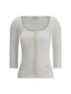 Chloé Women Cotton Cardigan With Button Fastening In Gray