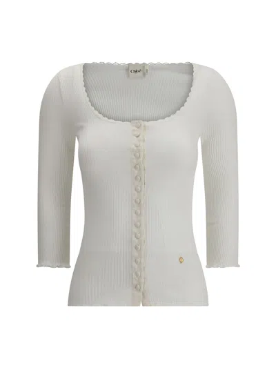 CHLOÉ COTTON CARDIGAN WITH BUTTON FASTENING