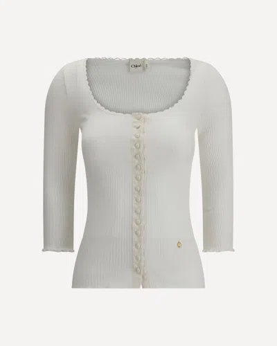 CHLOÉ COTTON CARDIGAN WITH BUTTON FASTENING