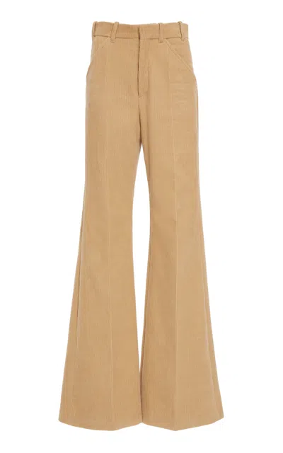 Chloé Women's Cotton Cordurouy Straight-leg Pants In Neutral