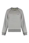 Chloé Logo Embroidered Fleece Sweatshirt In Gray