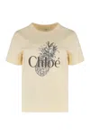 Chloé Cotton Crew-neck T-shirt In Neutral