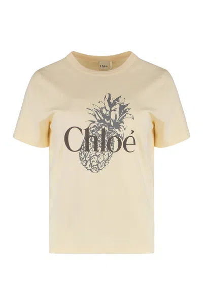 CHLOÉ COTTON CREW-NECK T-SHIRT