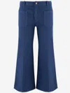 Chloé Chloè Cotton Cropped Pants In Blue