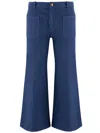 Chloé Chloè Cotton Cropped Pants In Blue