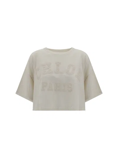 Chloé Ivory Cropped T-shirt With Logo In White