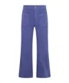 Chloé High Waist Wide Leg Trousers With Belt Loops In Blue