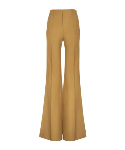 Chloé Cotton Denim Bell Bottoms In Brown