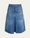 Chloé Cotton Denim Midi Skirt