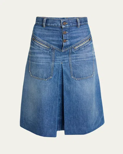 Chloé Cotton Denim Midi Skirt