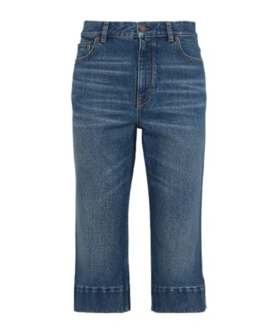Chloé Cotton Denim Shorts In Black