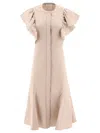 Chloé Ruffle-detail Button-front Dress In Neutral
