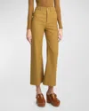 Chloé Cotton Drill Cropped Wide-leg Trousers In Harvest Gold