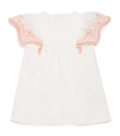 Chloé Kids' Cotton Embroidered Dress In White