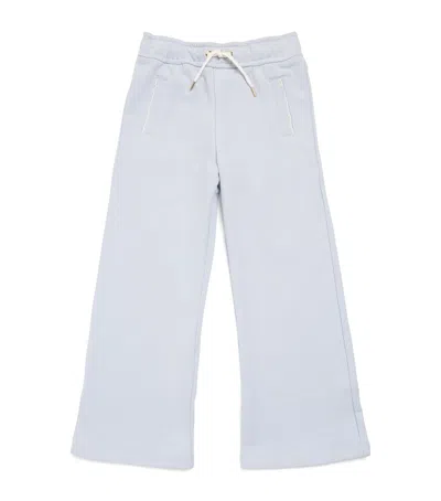 Chloé Kids' Cotton Embroidered Sweatpants In Hellblau