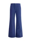 Chloé Cotton Flare Pants In Blue