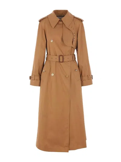 CHLOÉ COTTON GABARDINE BELTED LONG TRENCH COAT