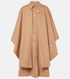 Chloé Cape-effect Layered Leather-trimmed Cotton-gabardine Trench Coat In Beige