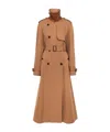 Chloé Cotton Gabardine Long Trench Coat In Brown