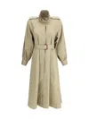 Chloé Cotton Gabardine Long Trench Coat In Green