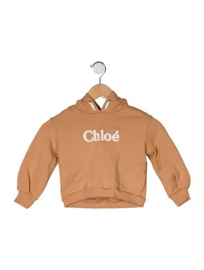 Pre-owned Chloé Babies' Cotton Hooded Sweatshirt In Neutral