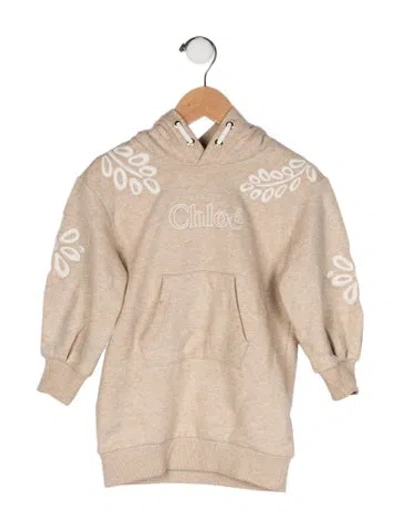 Pre-owned Chloé Babies' Cotton Hooded Sweatshirt In White