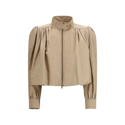 Chloé Cotton Jackets And Women's Coat In Nude