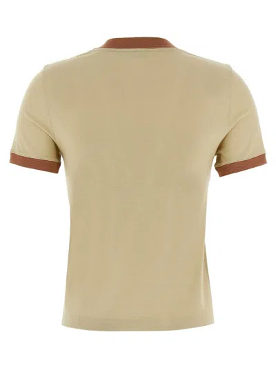 Chloé Cotton Jersey Crew Neck Logo T-shirt In Blossom Beige