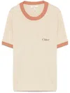 Chloé Cotton Jersey Crew Neck Logo T-shirt