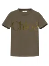 CHLOÉ CHLOÉ COTTON JERSEY FITTED T-SHIRT CLOTHING