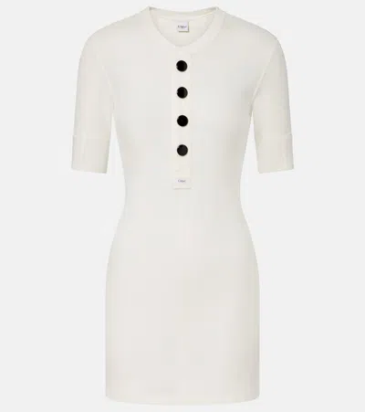 Chloé Cotton Jersey Shirt Dress In White