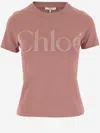 Chloé Pink Cotton Jersey Fitted T-shirt In Pink