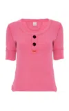 Chloé Cotton-knit Top In Pink