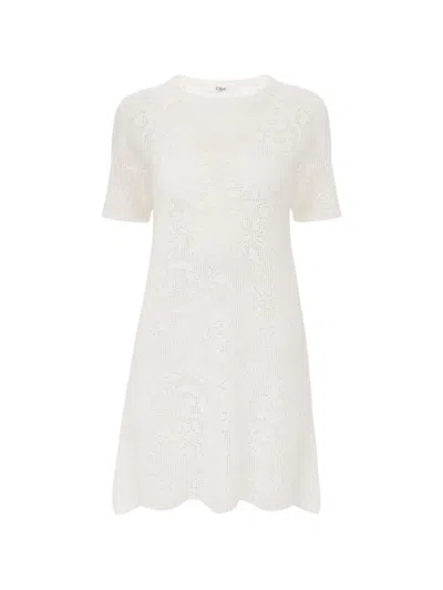 Chloé Cotton Knitted Dress In White